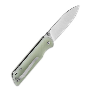 QSP Outdoor Parrot V2 Knife Jade G10 Handle  D2 Plain Satin Ball Bearings QS102-C