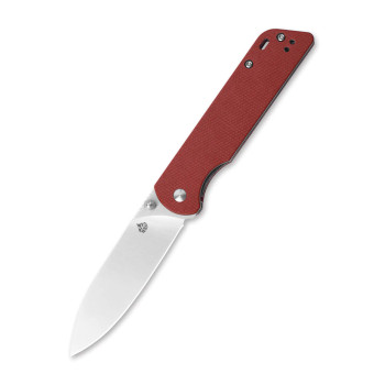 QSP Outdoor Parrot V2 Knife Red Micarta Handle  D2 Plain Satin Ball Bearings QS102-E