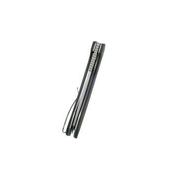 Kubey Elang Liner Lock Folding Knife Green Micarta Handle AUS-10 Sheepsfoot Plain Edge Beadblast Finish KU365E