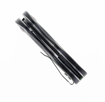 TwoSun TS506 Flipper Folding Knife David Chen Design Black/Green Micarta Handle N690 Blade