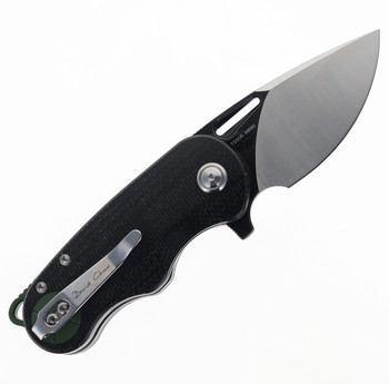 TwoSun TS506 Flipper Folding Knife David Chen Design Black/Green Micarta Handle N690 Blade