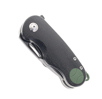 TwoSun TS506 Flipper Folding Knife David Chen Design Black/Green Micarta Handle N690 Blade