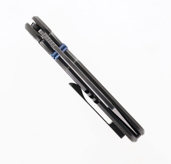 Miguron Ameight Gladiator II Folding Knife Gray Titanium Handle Satin M390 Plain Edge AM8-002-WH