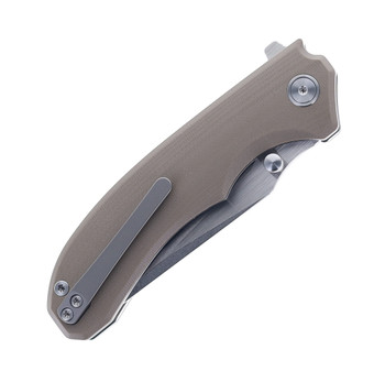 Miguron Centurion Pocket Knife Tan G10 Handle 14c28n Stonewashed Blade MGR-812-TN