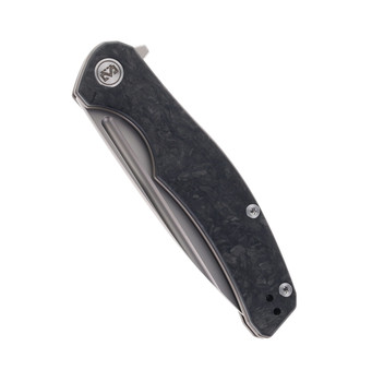 Miguron Knives Velona Flipper Folding Knife M390 Sandblasted Blade Carbon Fiber and Bronze Titanium Handle MGR-613-SBN Miguron Knives Velona Flipper Folding Knife M390 Sandblasted Blade Carbon Fiber and Bronze Titanium Handle MGR-613-SBN