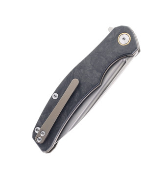 Miguron Knives Velona Flipper Folding Knife M390 Sandblasted Blade Carbon Fiber and Bronze Titanium Handle MGR-613-SBN Miguron Knives Velona Flipper Folding Knife M390 Sandblasted Blade Carbon Fiber and Bronze Titanium Handle MGR-613-SBN