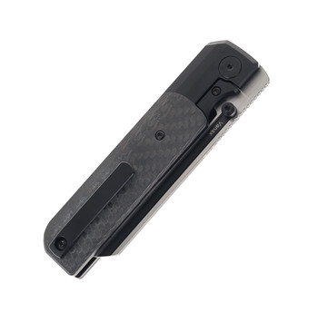 Knife Standards RR Station Pocket Knife Aqua Carbon Fiber & Titanium Handle Two-Toned DLC Black Vanax Blade Knife Standards RR Station Pocket Knife Aqua Carbon Fiber & Titanium Handle Two-Toned DLC Black Vanax Blade