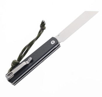 Trivisa Hydra-05 Higonokami Button Lock Folding Knife Black Carbon Fiber/G10 Handle 10Cr15CoMoV Plain Edge Hand Satin Finish