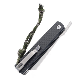 Trivisa Hydra-05 Higonokami Button Lock Folding Knife Black Carbon Fiber/G10 Handle 10Cr15CoMoV Plain Edge Hand Satin Finish