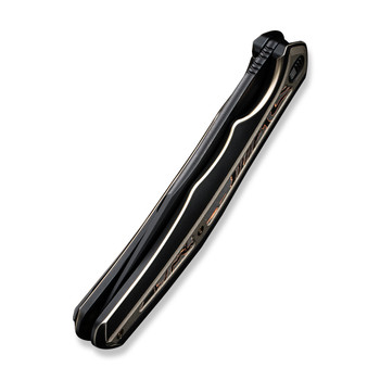 WE Zonda Folding Knife Black Titanium/Titanium Copper Foil Carbon Fiber Inlay Handle 20CV Clip Point Plain Edge Black Stonewash Bevels Black Brushed Flats Finish WE22016-3 WE Zonda Folding Knife Black Titanium/Titanium Copper Foil Carbon Fiber Inlay Handle 20CV Clip Point Plain Edge Black Stonewash Bevels Black Brushed Flats Finish WE22016-3