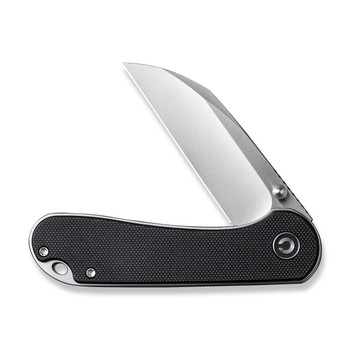 Civivi Elementum Folding Knife Black G10 Handle Nitro-V Wharncliffe Plain Edge Satin Finish C18062AF-1