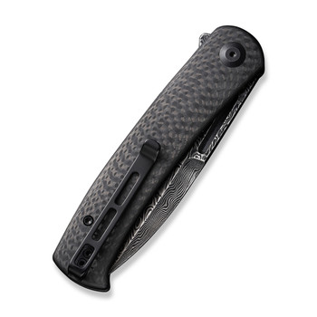 Civivi Caetus Folding Knife Black Twill Carbon Fiber Handle Damascus Spear Point Plain Edge C21025C-DS1 Civivi Caetus Folding Knife Black Twill Carbon Fiber Handle Damascus Spear Point Plain Edge C21025C-DS1