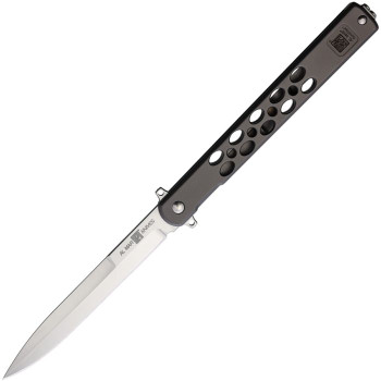 Al Mar Quicksteel Framelock Folding Knife Satin Stainless Steel Handle Plain Edge Satin Finish 4051