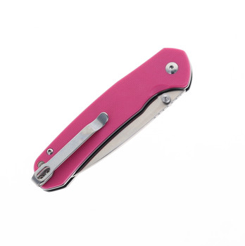 CJRB Pyrite J Folding Knife Pink G10 Handle AR-RPM9 Drop Point Plain Edge J1925-PNK