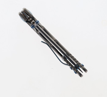 Spartan Harsey Folding Knife Titanium/Blue Hardware Handle S45VN Drop Point Plain Edge SF10SWBL