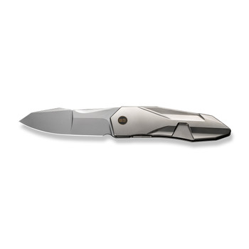 WE Solid Folding Knife Polished Bead Blast Titanium Handle 20CV Plain Edge Polished Bead Blast Finish WE22028-2 WE Solid Folding Knife Polished Bead Blast Titanium Handle 20CV Plain Edge Polished Bead Blast Finish WE22028-2