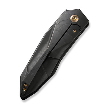 WE Solid Folding Knife Etched Black Stonewash Titanium Handle 20CV Plain Edge Etched Black Stonewash Finish WE22028-5 WE Solid Folding Knife Etched Black Stonewash Titanium Handle 20CV Plain Edge Etched Black Stonewash Finish WE22028-5