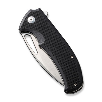 Sencut Phantara Folding Knife Black G10 Handle 9Cr18MoV Drop Point Plain Edge Stonewash Finish S23014-1