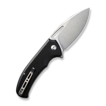 Sencut Phantara Folding Knife Black G10 Handle 9Cr18MoV Drop Point Plain Edge Stonewash Finish S23014-1