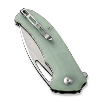 Sencut Phantara Folding Knife Natural G10 Handle 9Cr18MoV Drop Point Plain Edge Stonewash Finish S23014-2