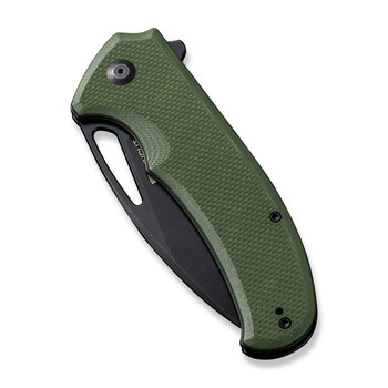 Sencut Phantara Folding Knife OD Green G10 Handle 9Cr18MoV Drop Point Plain Black Blade S23014-3