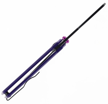 Bestech Tardis Folding Knife Purple G10 Handle D2 Plain Black DLC/Satin Blade BG54B