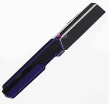 Bestech Tardis Folding Knife Black/Purple G10 Handle D2 Plain Black DLC/Satin Blade BG54D