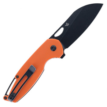 Kansept Model 6 Folding Knife Orange G10 Handle 154CM Plain Edge Black Stonewash Finish T1022A4