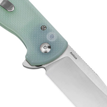 Kizer Amicus Folding Knife Jade G10 Handle 9Cr18MoV Drop Point Plain Edge Satin Finish L3002A2 Kizer Amicus Folding Knife Jade G10 Handle 9Cr18MoV Drop Point Plain Edge Satin Finish L3002A2