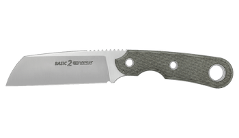 Viper BASIC1 CB Fixed Blade Knife Green Canvas Micarta Handle Magnacut Plain Edge Satin Finish VT4030CG