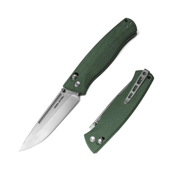 Real Steel Pathfinder Bushcraft Folding Knife Green Micarta Handle 14C28N Plain Edge 7851G Real Steel Pathfinder Bushcraft Folding Knife Green Micarta Handle 14C28N Plain Edge 7851G