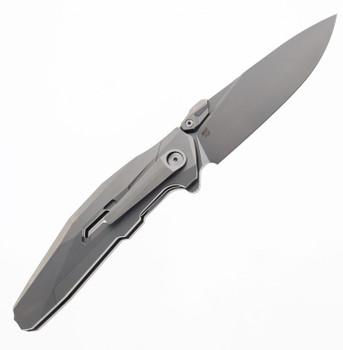 Rike Shadow Folding Knife Gray Titanium Handle M390 Clip Point Plain Edge Shadow-S-P