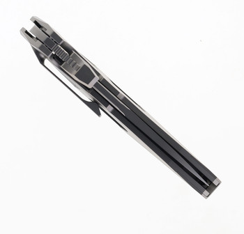 Rike Shadow Folding Knife Gray Titanium Handle M390 Clip Point Plain Edge Shadow-S-P