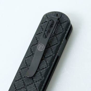 Vosteed Corgi Frag Folding Knife Black Micarta Handle 14C28N Plain Edge Black Stonewash Finish CG3S05