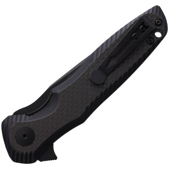 Spartan Knives Poros Folding Knife Black G10/Carbon Fiber Handle 154CM Plain Black Blade SBSFBL11CF