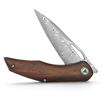 Trivisa Taurus-01R Folding Knife Rosewood Handle Damascus Plain Edge Trivisa Taurus-01R Folding Knife Rosewood Handle Damascus Plain Edge