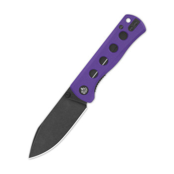 QSP Canary Folding Knife Purple G10 Handle 14C28N Plain Black Blade QS150-D2