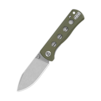 QSP Canary Folding Knife Olive Green G10 Handle 14C28N Plain Edge QS150-F1