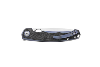 MKM Eclipse Folding Knife Blue Anodized Titanium Handle Magnacut Plain Edge Satin Finish EL-BLCF Eclipse