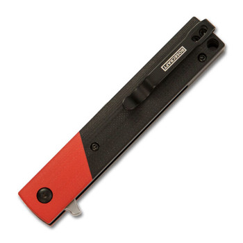 RoseCraft Blades Joka Folding Knife Black/Red G10 Handle RPM9 Clip Point Plain Edge Stonewash Finish RCM011-RDB RoseCraft Blades Joka Folding Knife Black/Red G10 Handle RPM9 Clip Point Plain Edge Stonewash Finish RCM011-RDB