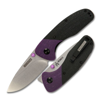 Rosecraft Tarcanis Folding Knife Black/Purple G10 Handle RPM9 Drop Point Plain Edge Stonewash Finish RCM013-PB Rosecraft Tarcanis Folding Knife Black/Purple G10 Handle RPM9 Drop Point Plain Edge Stonewash Finish RCM013-PB