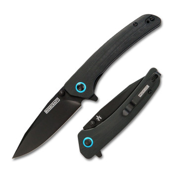Rosecraft Tarakona Folding Knife Black/Blue G10 Handle RPM9 K-Clip Plain Black Blade RCM014-BL Rosecraft Tarakona Folding Knife Black/Blue G10 Handle RPM9 K-Clip Plain Black Blade RCM014-BL