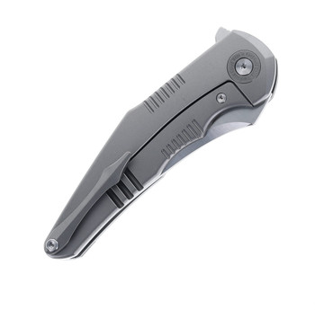 Two Sun Folding Knife Black Titanium/Micarta Handle N690 Plain Edge TS426-SAND