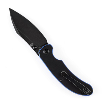 Kansept Nesstreet Folding Knife Black/Blue G10 Handle 154CM Plain Edge Black Stonewash Finish T1039A4