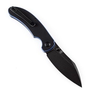Kansept Nesstreet Folding Knife Black/Blue G10 Handle 154CM Plain Edge Black Stonewash Finish T1039A4