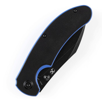 Kansept Nesstreet Folding Knife Black/Blue G10 Handle 154CM Plain Edge Black Stonewash Finish T1039A4