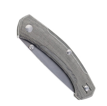 GiantMouse Knives ACE Iona V2 Folding Knife Green Canvas Handle Magnacut Plain Edge Stonewash Finish