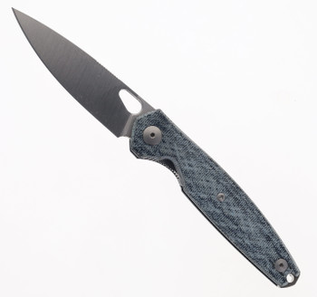 GiantMouse Knives ACE REO Folding Knife Denim Canvas Micarta Handle Magnacut Plain Edge Satin Finish