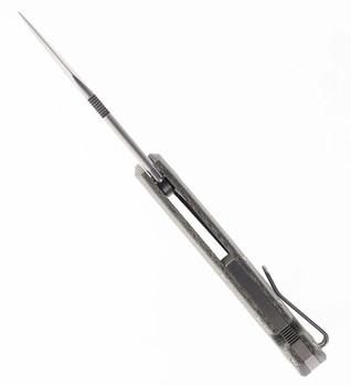 (Scratch) Open Box/Returned GiantMouse Knives ACE Atelier  (“Mini-Grand”) Folding Knife Green Canvas Micarta Handle Elmax Plain Edge Satin Finish