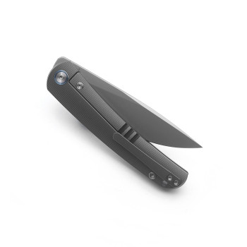 Miguron Akri Folding Knife Front Flipper Dark Gray Titanium Handle M390 Blade Steel